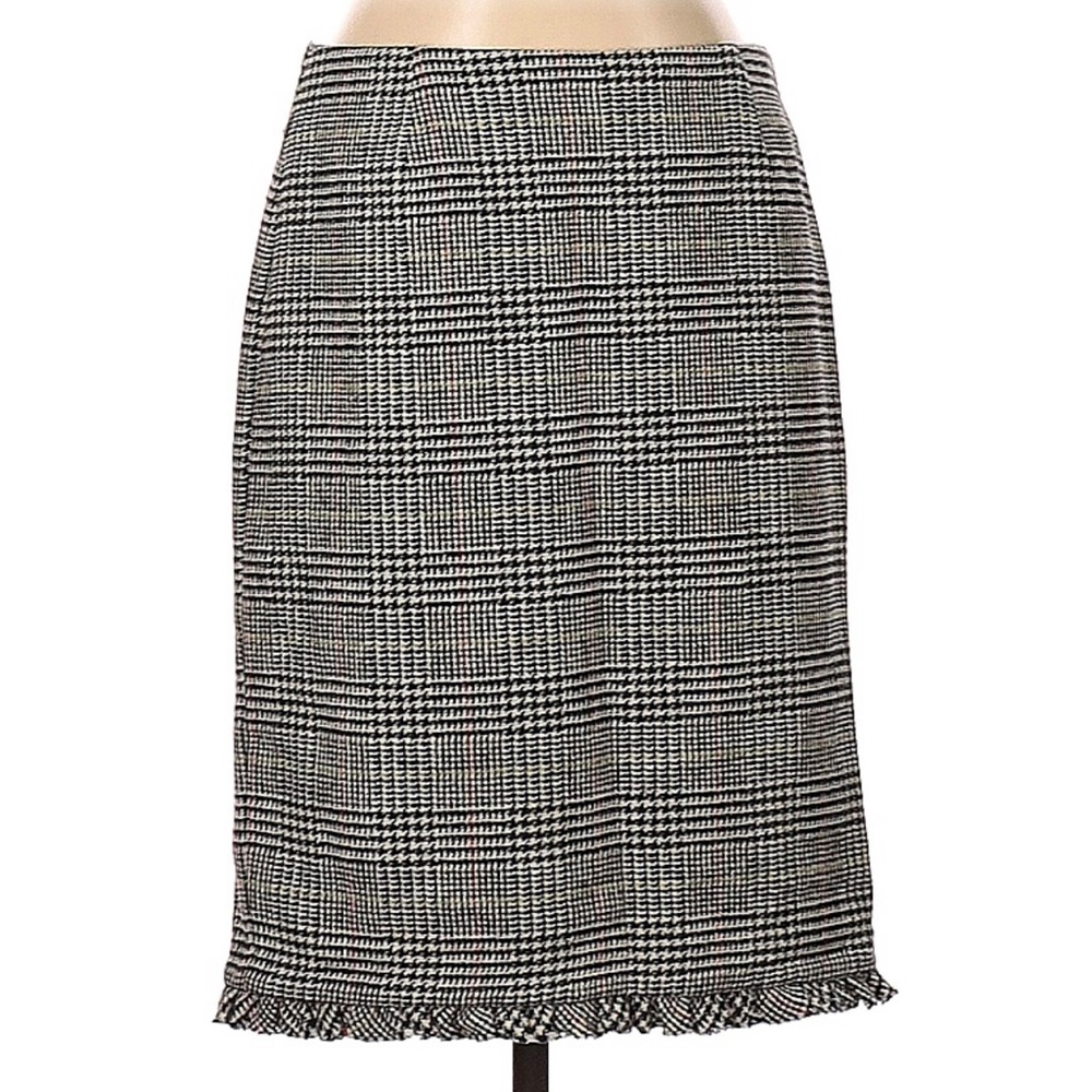 Trina Turk Womens Gingham Pencil Skirt Wool Blend Size 10.